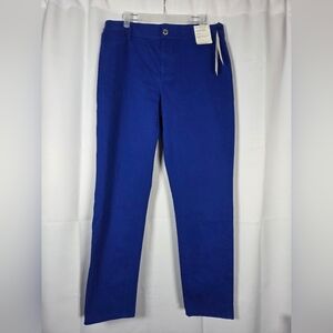 NWT Calvin Klein Mid Rise Slim Royal Blue Denim Jeans Stretch Womens Size 10 $80